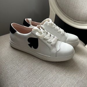 Kate spade white leather spade sneakers sz 8